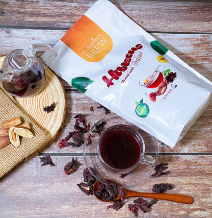 Harmony Brew Hibiscus Tea Infused with Dates – 100 Tea Bags (Herbal, Caffeine-Free)